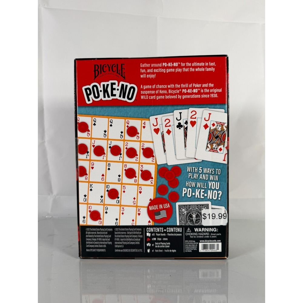 Bicycle Pokeno The Original Wild Card Game - 12 Boards, 200 Chips, Deck of Cards - Picture 2 of 2